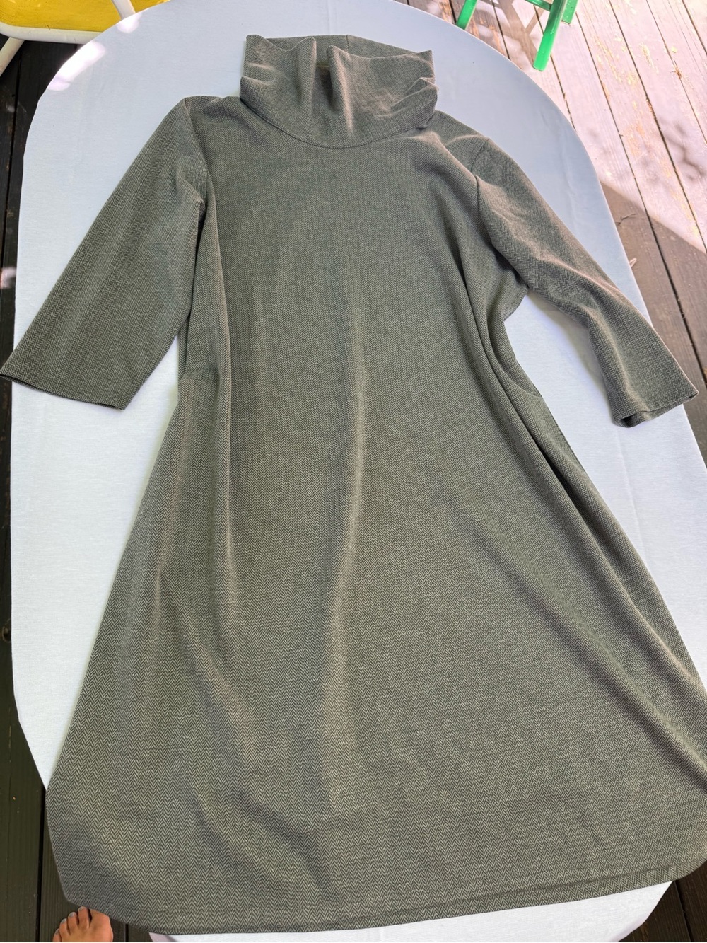 Vermont country store brand Women's grey Turtleneck Midi Dress